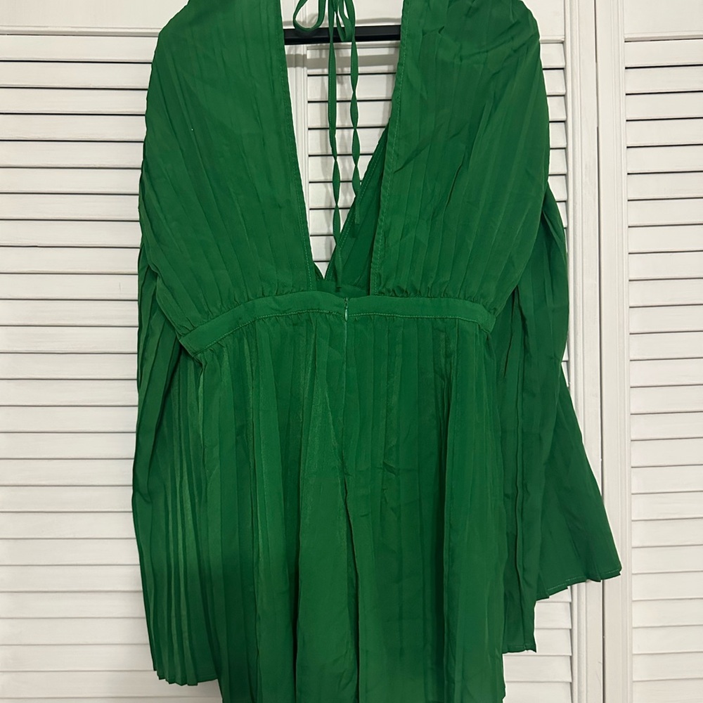 PrettyLittleThing Emerald Green Pleated Top